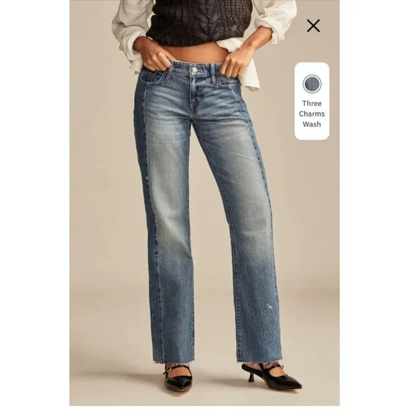 NWT Lucky Jeans Size 18 / 34 Legend Easy Rider Boot Cut Medium Wash Three Charms - Picture 2 of 16